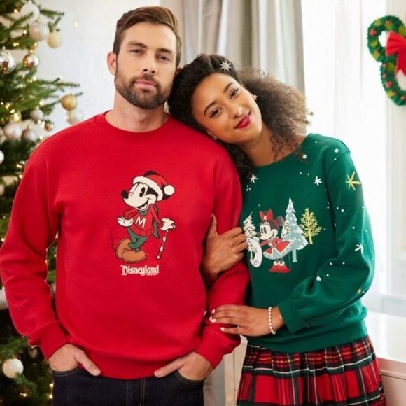 Disney Minnie Mouse Holiday Sweatshirt Green Pullover Puff Sleeves Women’s Sz 1X - Picture 13 of 13